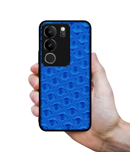 Image of Blue Diamond Design Premium 2D Printed Metal Back Case Cover for Vivo V29 5G / V29 Pro 5G