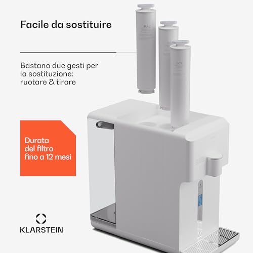 Klarstein AquaFina - Filtro CF, sistema filtrante 2 in 1, depurazione d'acqua, filtro a carboni attivi - 3