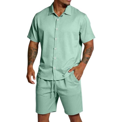 Ensemble homme short manches courtes de plage ensemble deux pièces léger et décontracté XXXL