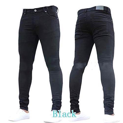 Andongnywell Men's High Rise Slim Fit Stretch Denim Pants with Zipper Man's Skinny Stretchy Regular Tapered Leg Jeans2