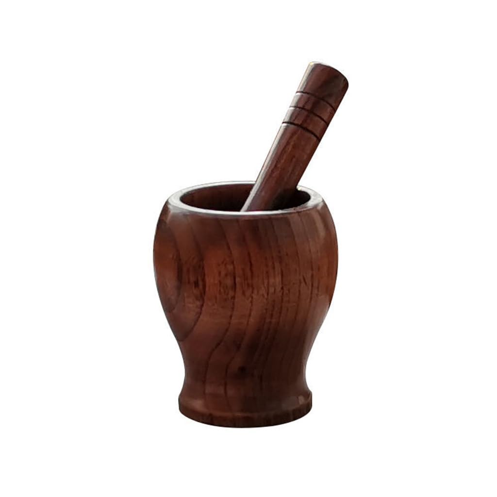 Solid Wood Mashed Garlic Pot Jar Household Ware Mortar Old Grinder Manual Jujube