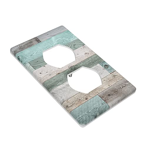 Farmhouse Outlet Covers Decorative Outlet Cover Wall Plate Rustic Light Switch Plate Retro Wood 1 Gang Wall Plate Vintage Duplex Electrical Receptacle Outlet Faceplate For Home Kitchen Bathroom #TOP1