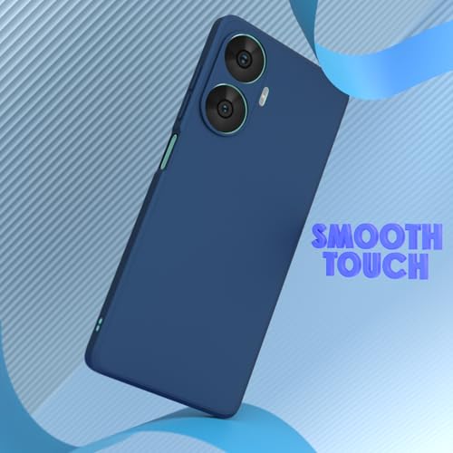 Image of Outlouders Back Cover for Realme Narzo N55 / Realme C55 | Camera Protection | Durable Soft Matte Silicone Bumper Case (Blue)