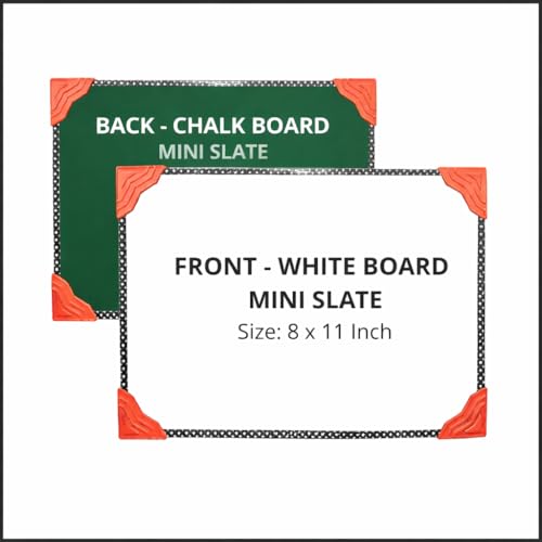Image of YAJNAS 8x11 Inch Non-Magnetic Double Sided White Board and Chalk Board Both Side Writing Boards (Pack of 1)