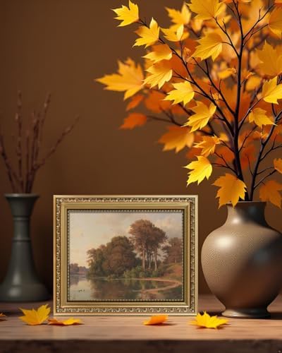 ARPEOTCY Vintage Gold Framed Wall Art Decor, 8x10 Inch Living Room Autumn Scenery Print Fall Wall Decor, Farmhouse Landscape Picture for Bedroom Kitchen, Bathroom Art Decor Aesthetic — view 2
