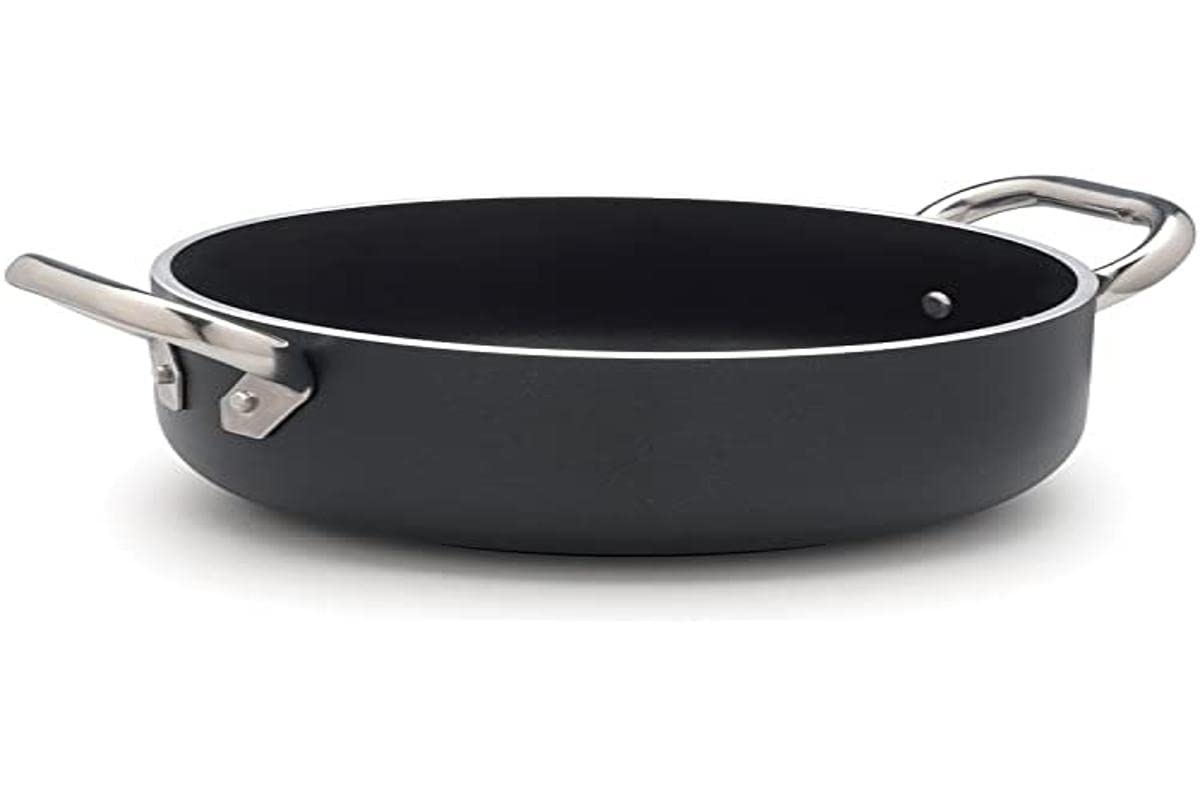 Pentole Agnelli Aluminium Fondo Induction Casserole Pot With 2 Handles, Diameter 28 Cm.