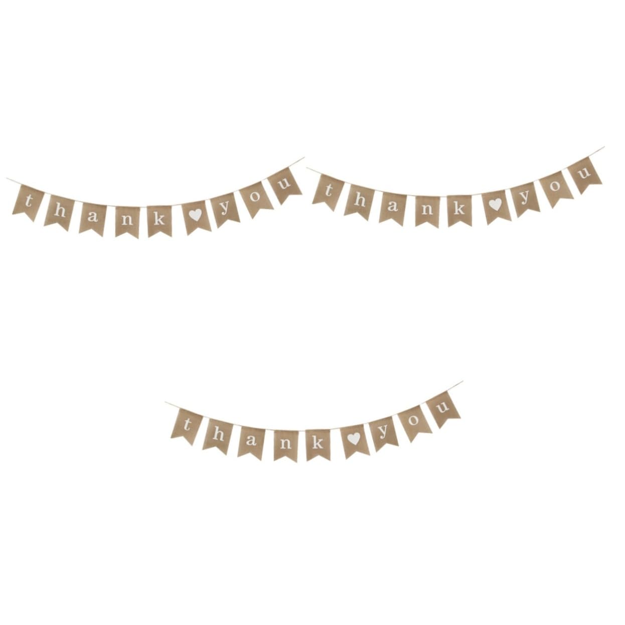 MAGICLULU 3 Uds Gracias Banner Boda Gracias Banderines Banner Yute Banderines Banner Yute Banner