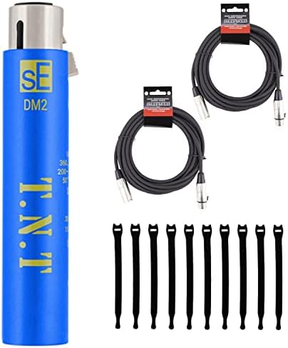 Briskdrop sE Electronics DM2 Dynamite Switchable In-Line Mic Preamp Bundle with 2 XLR Cables and Cable Ties