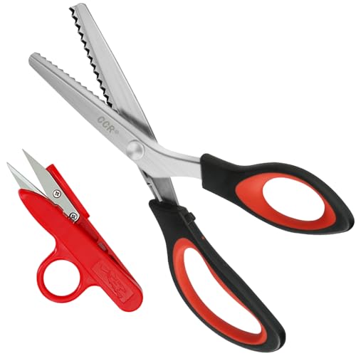 Ccr Tijeras Dentadas,Set De Tijeras Zig Zag Para Tela Para Cómodo Agarrecortar Telay Papel Artesanal Cizalla Dentada-El Kit Cortador De Hilo 23cm