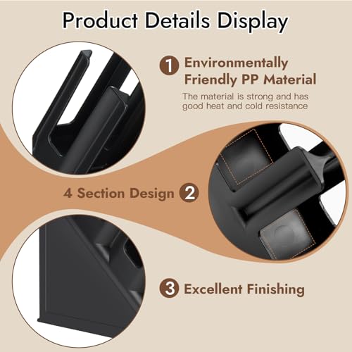 Image of CURTA Paper Cup and Lid Holder, Disposable Paper Cup Dispenser 4 Compartment Coffee Cup and Lid Storage Organizer Holder for Countertop Coffee Station Bar Restaurant Breakroom