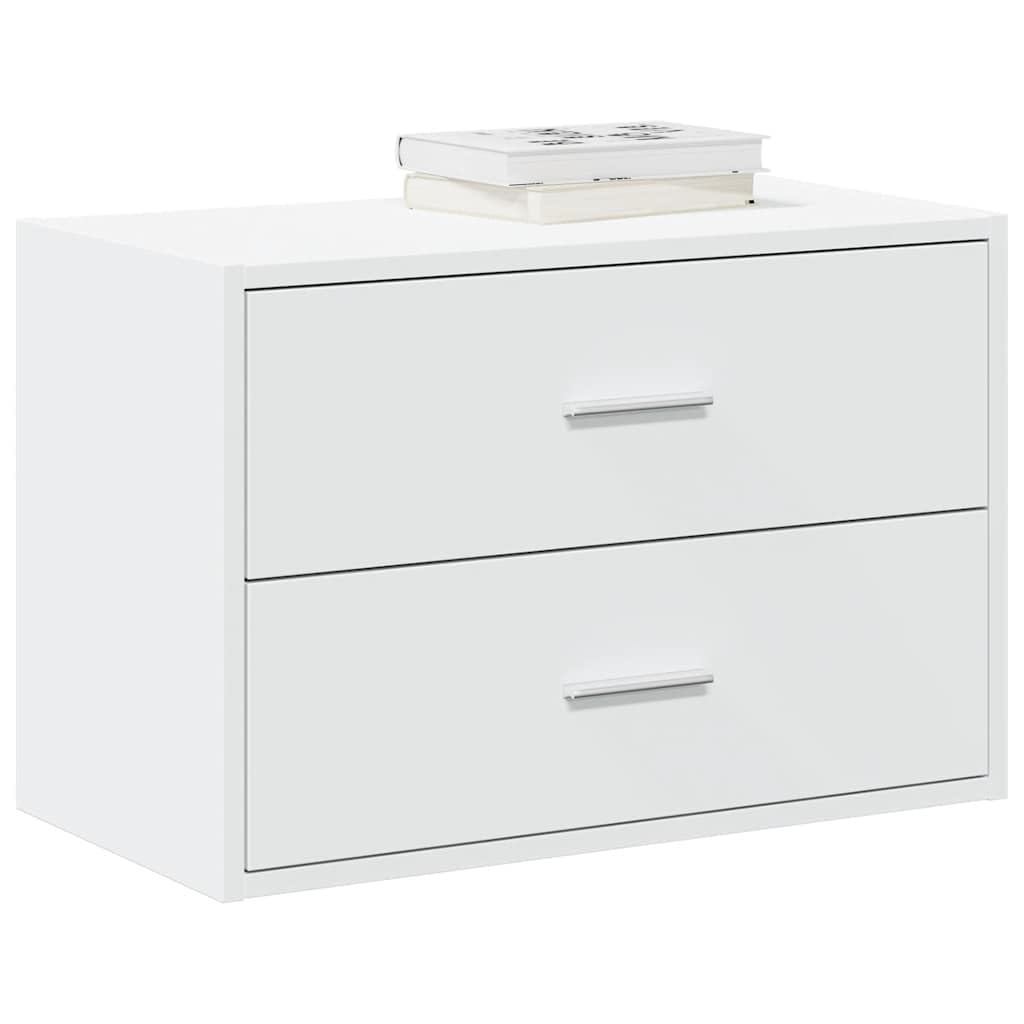 vidaXL Armadio con 2 Cassetti Bianco 60x31x40 cm in Legno Multistrato, armadietto, credenza, Armadio Buffet credenza, vetrina, Mobile Soggiorno