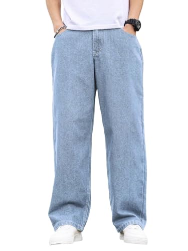 KOTTY Men's Solid Zero Gravity Baggy Storm Breaker Shadow Jeans(Blue,32)