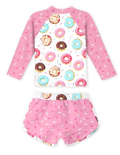 Image of Vogseek Girls Rash Guard Two Pieces Swimsuit Long Sleeve Bathing Suit for 3-10 Years
