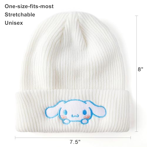 Ohjijinn Anime Beanie Cute Kawaii Beanie Knit Hats, Funny Beanie Hat Winter Skiing Slouchy Warm Cap for Women Girls - Image 6