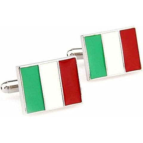 korpikus® ' Italian Flag ' Theme Il Tricolore Stainless Steel Cufflinks In Free Designer Gift Bag Cover