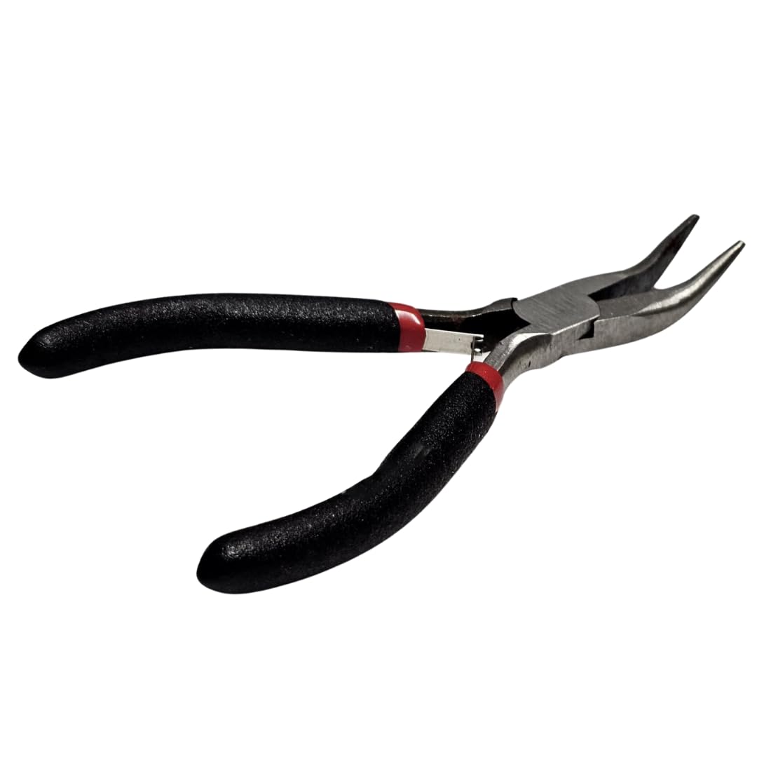 Mr.Gadget's SolutionsMini Bent Nose Pliers with Spring – Professional-Grade Hand Tool for Jewelry Making, Beading, and Crafting – 13cm Precision Pliers with Ergonomic Grip for Comfortable