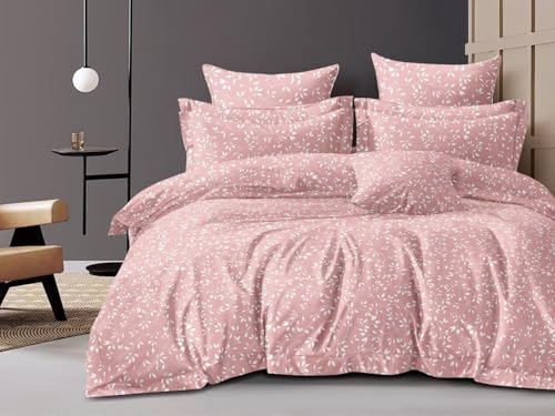 Image of DECOMIZER 240 TC Microfiber Soft Cotton Printed Single Bed Bedsheet for Diwan Bed, Size 60 Inches X 90 Inches, 152 X 230 cm with 1 Large Size Pillow Covers - CaramelSmallStar