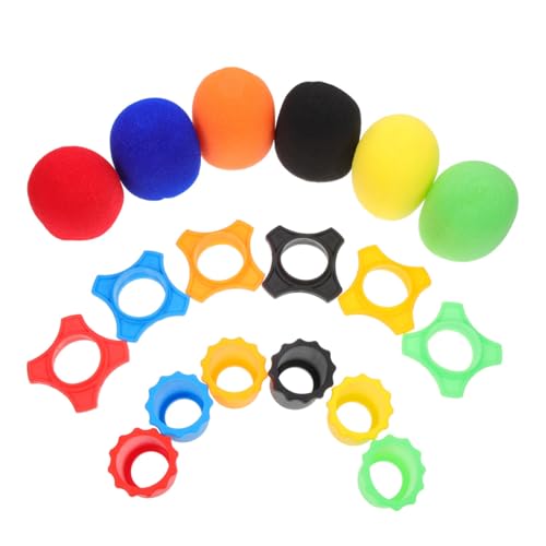SUPVOX Microphone Accessories Set 18Pcs with Sponge Covers Anti-Roll Silicone Rings Bottom Rod Sleeves for Stage Bar Ktv Mic Protection