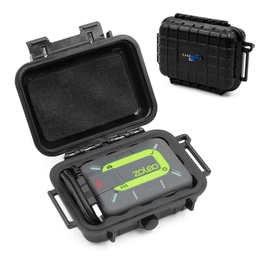 CASEMATIX Étui de protection de voyage compatible avec le communicateur satellite ZOLEO – Étui résistant à l'écrasement et étanche pour accessoire de téléphone satellite, câble de charge et mousqueton – Coque uniquement