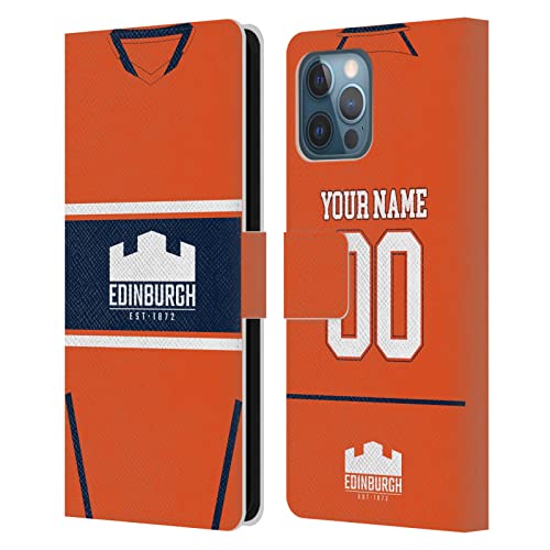 Coque en cuir Edinburgh Rugby pour iPhone 12 Pro Max, étui portefeuille personnalisé