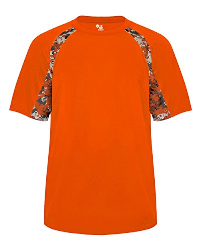 Badger Sport Orange Digi-Camo Adult XL Short Sleeve