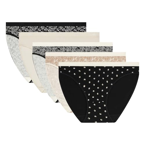Dim Culotte Femme Les Pockets Coton x5 | Lot de Slips Multicolores | Confort Coton & Élasthanne | Ceinture Douce | Style Quotidien