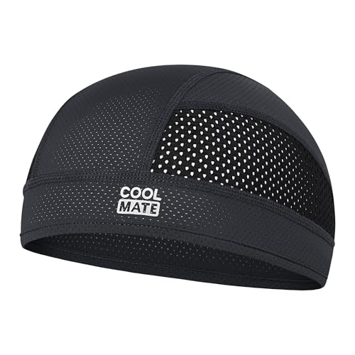 CoolMate Cooling Skull Cap Men Lightweight Breathable Helmet Liner Thin Beanie Headwear (1, Black)
