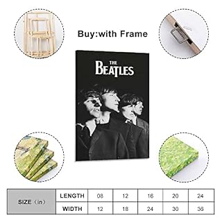 LORGL Poster décoratif sur toile The Beatles – Noir et blanc – Décoration murale moderne pour chambre à coucher – 40 x 60 cm - Les Beatles, Paul McCartney, John Lennon, RIngo Starr, George Harrison LORGL Poster décoratif sur toile The Beatles - Noir et blanc - Décoration murale moderne pour chambre à coucher - 40 x 60 cm – Image 2