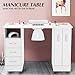 Artist hand Manicure Table, Nail Table, Wooden Salon Spa Nail Table Station w/Cabinet, Drawers, Beauty Salon Equipment