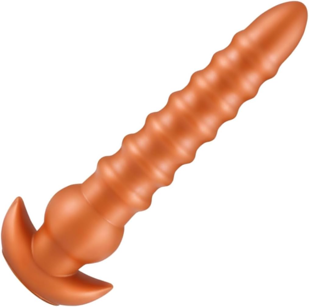 Extra Long Silicone Anal Beads – Medical Grade Butt Plug for Deep Stretch & Prostate Play – Waterproof Anal Trainer for Beginners & Advanced – G-Spot Massager with Flared Base (L, 13.8"x3.3")