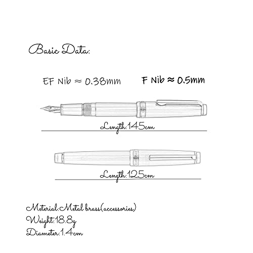 Jinhao 82 Resin Fountain Pen Iridium F Nib With Converter, Golden Clip Writing Pen (Blue-White) #TOP6