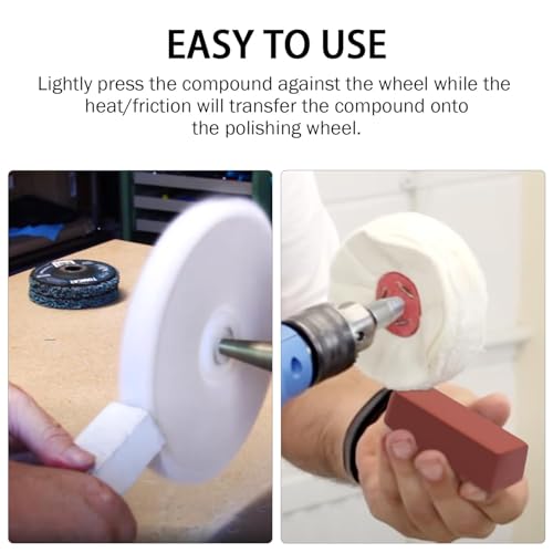 QZATACAEN Polieren Schneiden Compounds 70g/Stück - 3 Stück für Polierscheiben Polierpastenset für Metalle und Holz