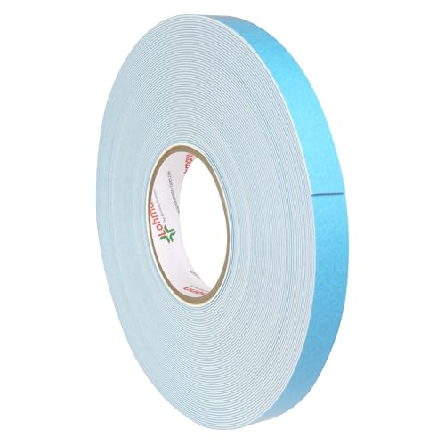 KLEBESHOP24 Duplocoll 918 | Doppelseitiges Spiegelklebeband | Abmessung wählbar | 1 mm dick | Aus weißem PE-Schaum | Hochqualitatives Schaumklebeband von Lohmann / 19 mm x 25 m