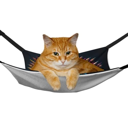 Hamac pour chat suspendu robuste et réglable aux finitions soignées multicolores