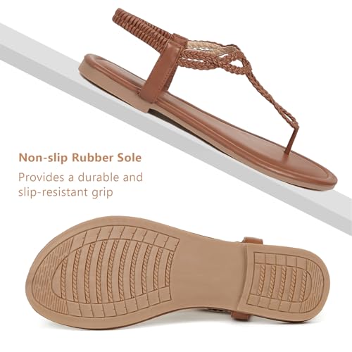 Image of zeetoo Women's Flat Sandals Summer T-StrapThong Bohemian Casual Comfortable Dressy Sandals for Women