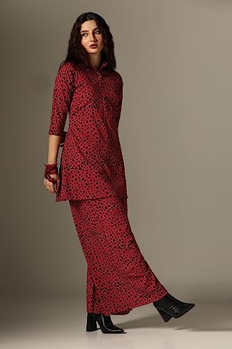 Image of DHRUVI TRENDZ Rayon Co-Ord Set For Women | Co-Ord Set For Women Stylish | Festive Co-Ord Set For Women | Travel Co-Ord Set For Women | 3 /4 Sleeve Women's Co-Ord Set