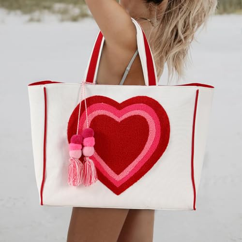 Image of DYSHAYEN Tote Bag for Women | Durable Canvas Fabric, Chenille Embroidery, Cute Shouler Handbag, for Travel,Shop,Work,Grocery
