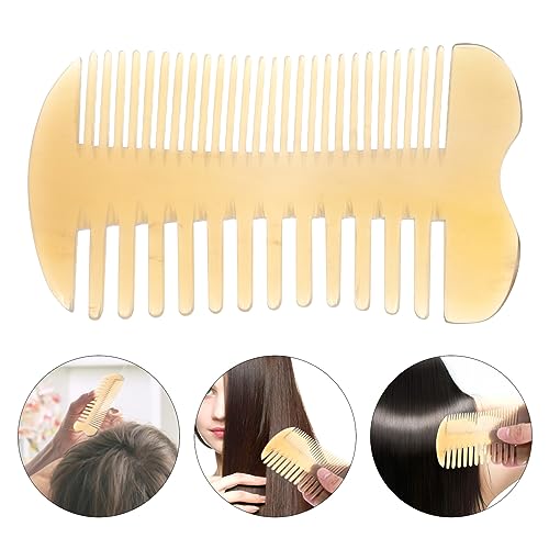 Foto von Lurrose OX Hornkamm Handgefertigt Doppelseitig Breite Zahn Taschenhorn Kamm Antistatische Massage Kamm Haarpflege Kamm für Männer Frauen Erwachsene