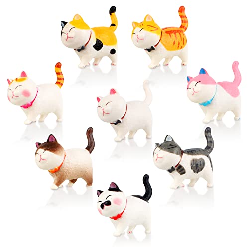Guichangkai Figura de gato realista de 8 piezas, figuras de gatos en miniatura bonitas, juguetes,...