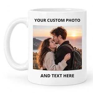 Personalized Coffee Mug‑Custom Mug with Photo,Text or Logo, 11oZ (White)