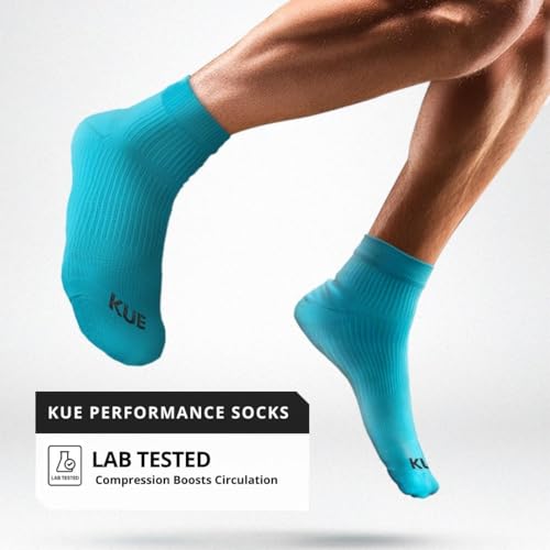 Image of KUE Compression Ankle Socks For Men & Women I Improved Blood Circulation, Pain Relief, Daily Use, Running & Sports, Premium Fabric, Moisture Wicking I Ankle Length Sports Socks