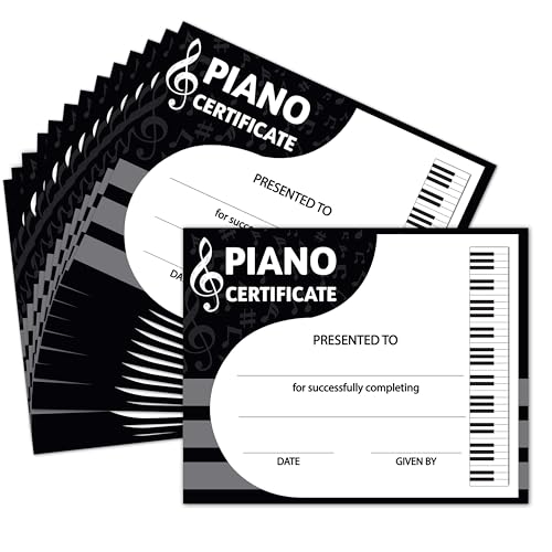Music Achievement Certificate, 25 Pcs Certificate of Achievement for Piano, Certificate of Completion for Honor Music Students, School Classroom Supplies for Kids Students, 38