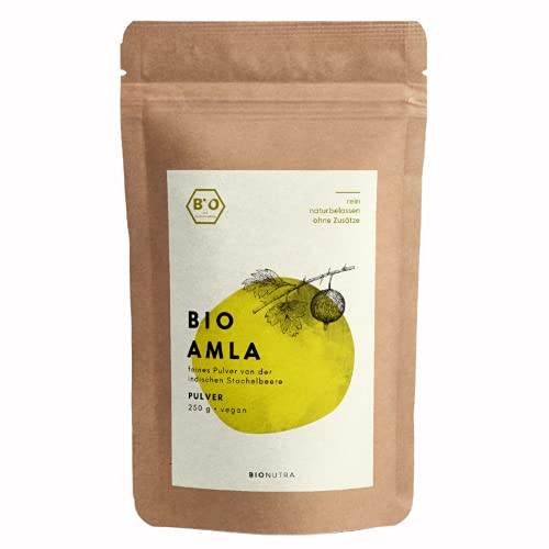 100% POLVERE DI AMLA BIOLOGICA - polvere finemente macinata dell'uva spina indiana (Amalaki), delicatamente essiccata in qualità biologica, vegana, senza additivi, senza glutine e lattosio (per natura).