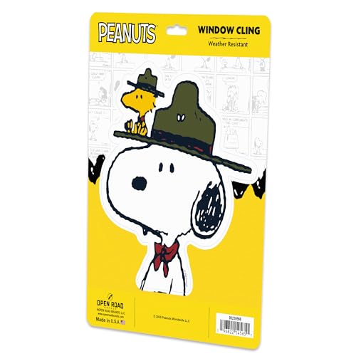 Image of Peanuts Camp Snoopy Adhesive Vinyl Decal - Fun Snoopy and Woodstock Sticker for Car or Truck