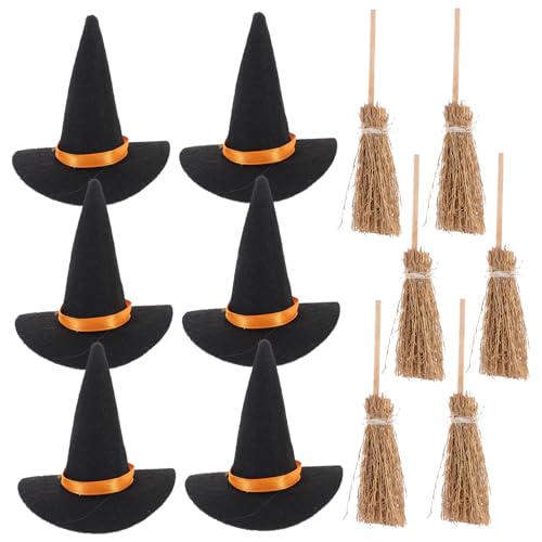 Mini Chapeaux de Sorcière et Balais en Feutre : Finissez vos Décors Halloween DIY
