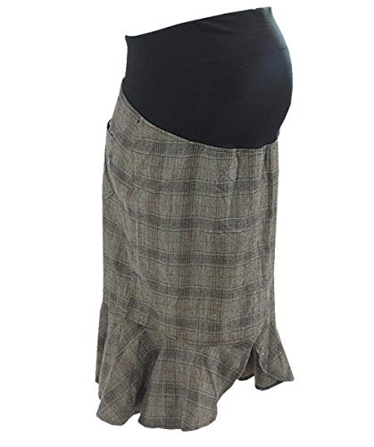 Valja Tete a Tete by - Falda, diseño de cuadros, color marrón y gris marrón S