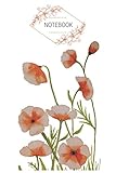  Notebook: Elégant carnet de notes ligné design fleur coquelicot pour femmes 2021 format 6*9 in (15*22cm). Design exclusif d\'après une œuvre originale peinte à l\'aquarelle.