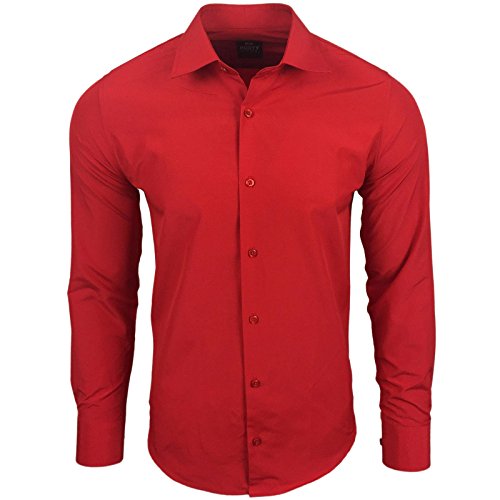 Rusty Neal Camicia da uomo, tinta unita, per