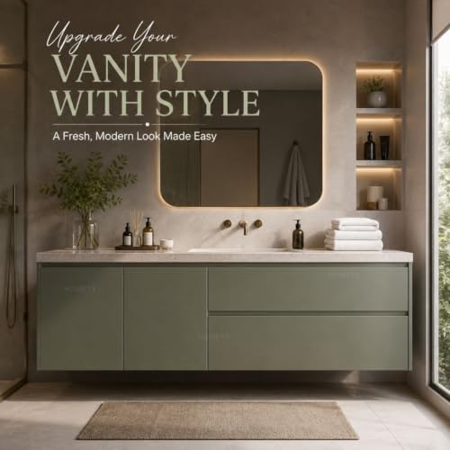 Image of HOME13 Militry Green Wallpaper Peel and Stick Green Contact Paper Self-Adhesive Wall Paper Removable Waterproof Wallpaper Bedroom Shelf Liner Countertop Cabinet Wardrobe (20x60 Inch)