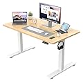 JUMMICO Scrivania regolabile in Altezza, Standing Desk, Piano Unico 15 mm, con 2 Memoria Altezza, Allarme Anti-Sedentarietà, Scrivania Ufficio Elettrica Regolabile, Scrivania Gaming, Beige